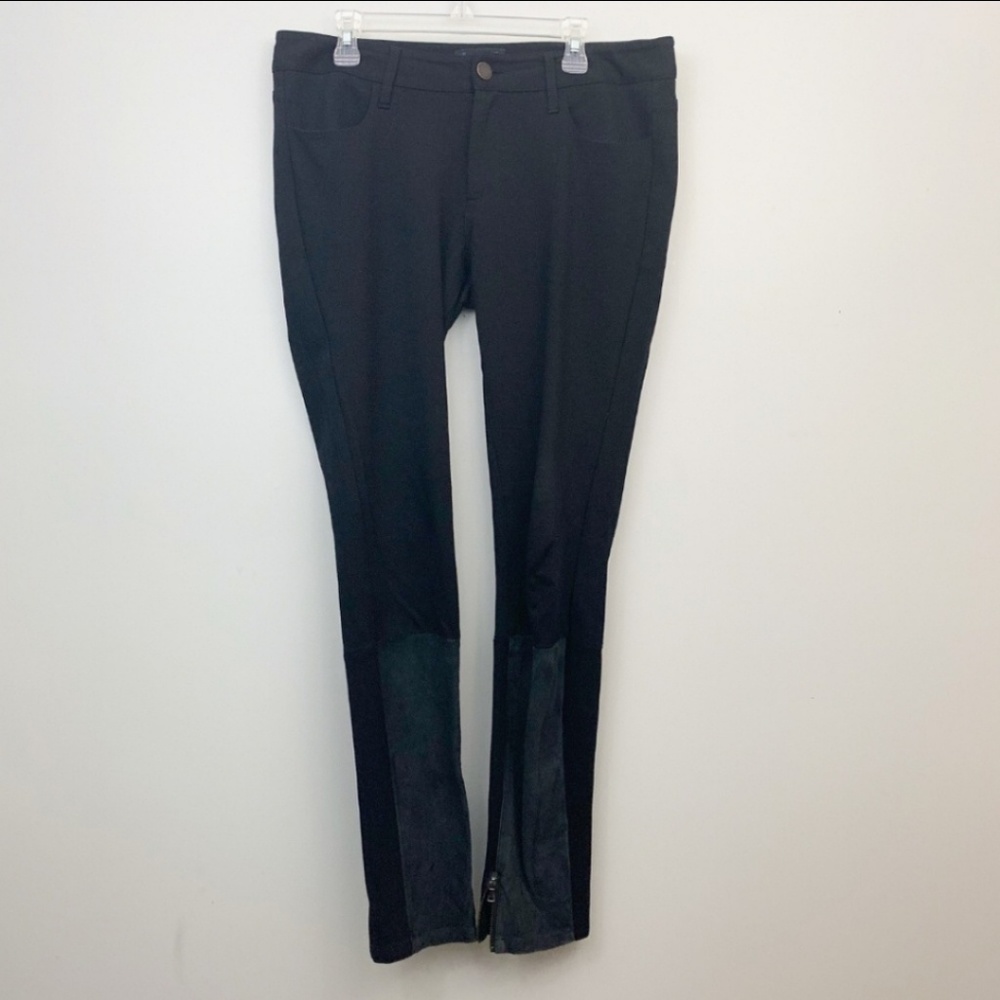 Paige Black Skinny Stretch Zip Hem Slim Pants 28
